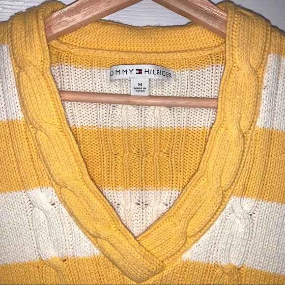 Tommy Hilfiger Striped V-Neck Knit Sweater M - Picture 6 of 8